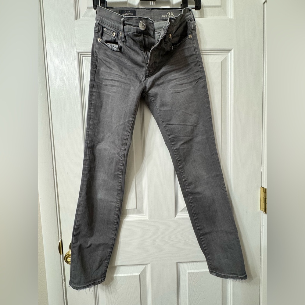 J. Crew Toothpick Light Gray Denim Size 25